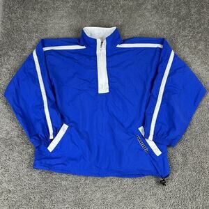 Umbro Jacket Mens XL Blue White Quarter Zip Pullover Windbreaker Soccer Nylon